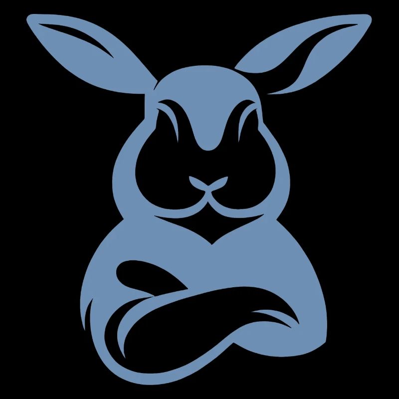 Lapin avec silhouette de bras croisés