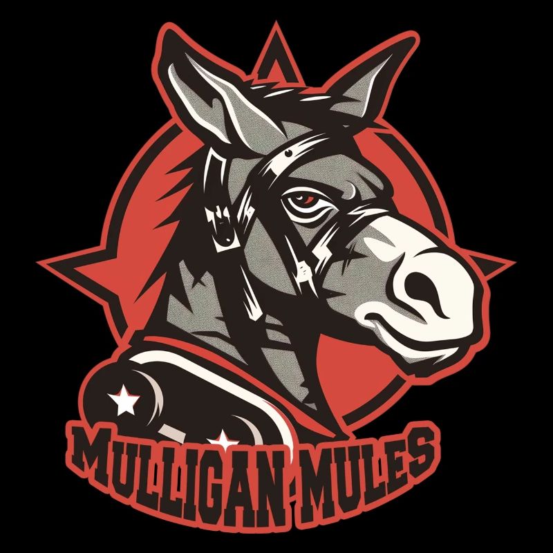 Mulligan Mules Mascot Logo