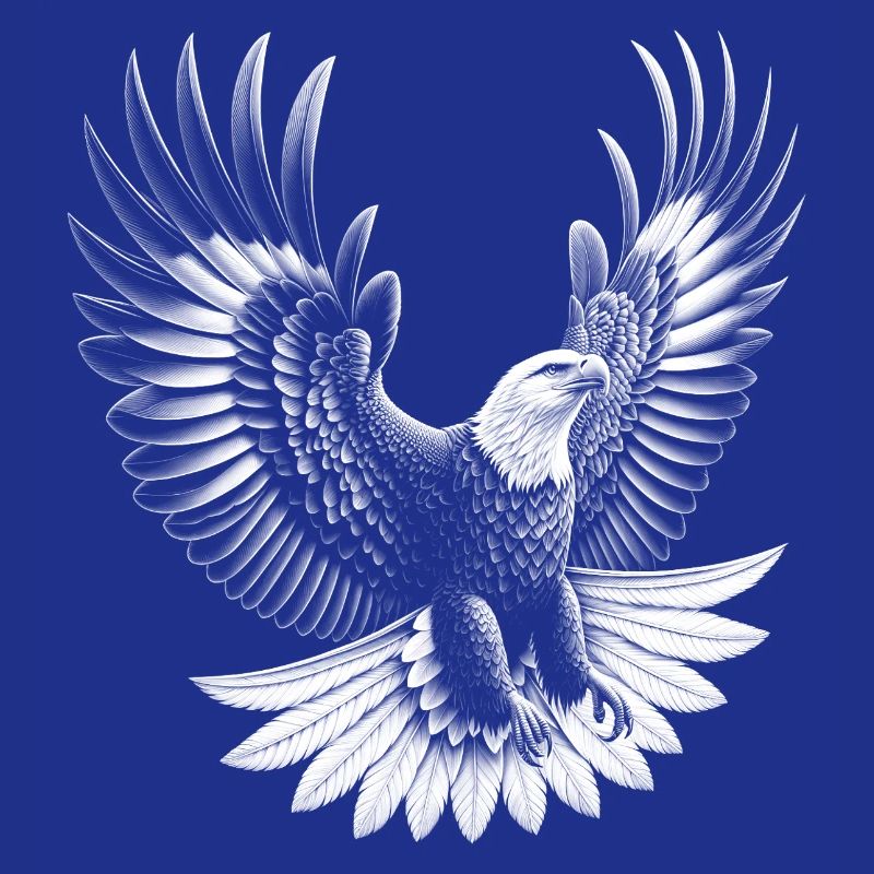 Proud bald eagle in flight