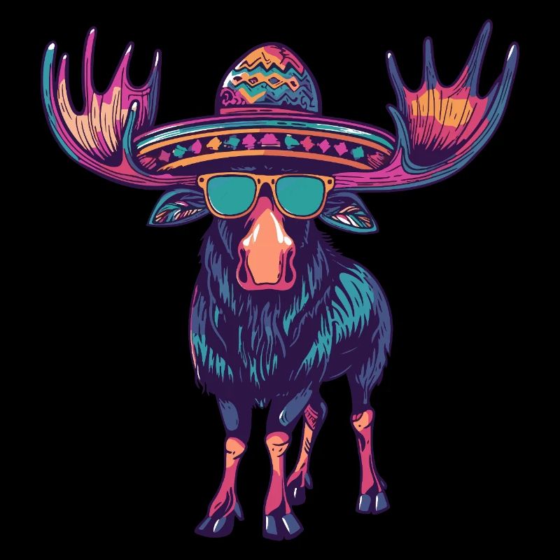 Elch Comic Lustig Sombrero