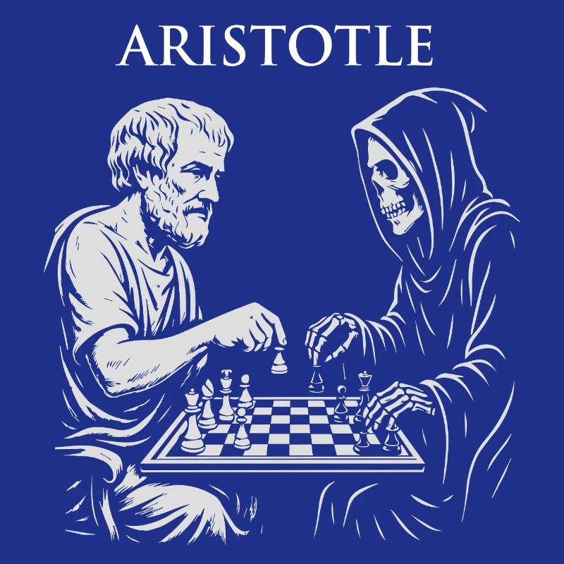 Aristote et Grim Raper Chess Illustration