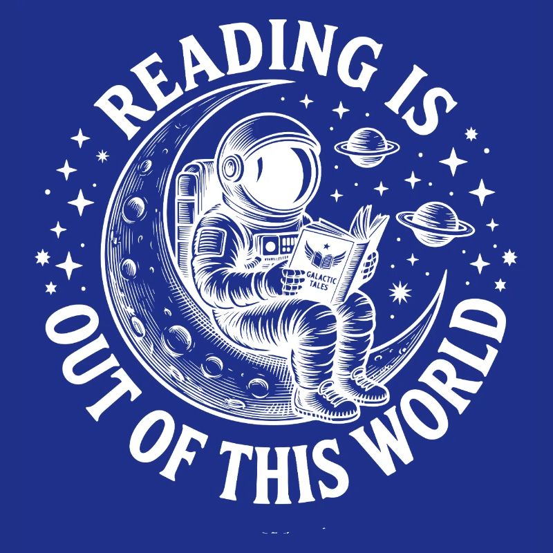 Astronaut liest Buch - Lesen ist nice