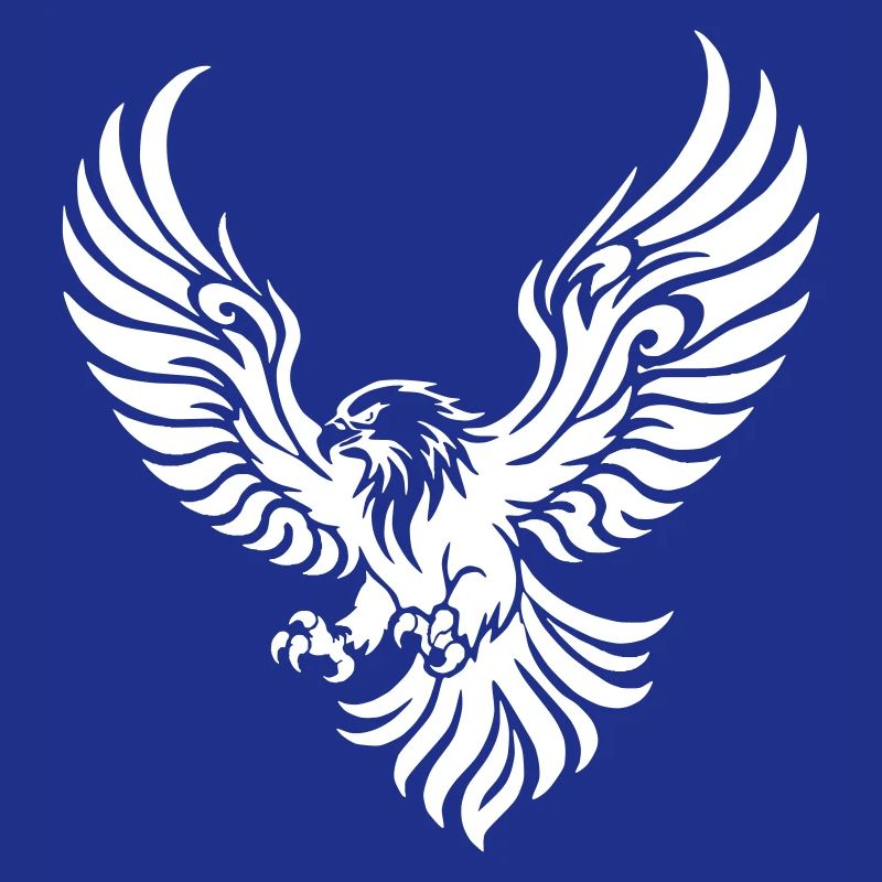 Powerful eagle with outstretched wings