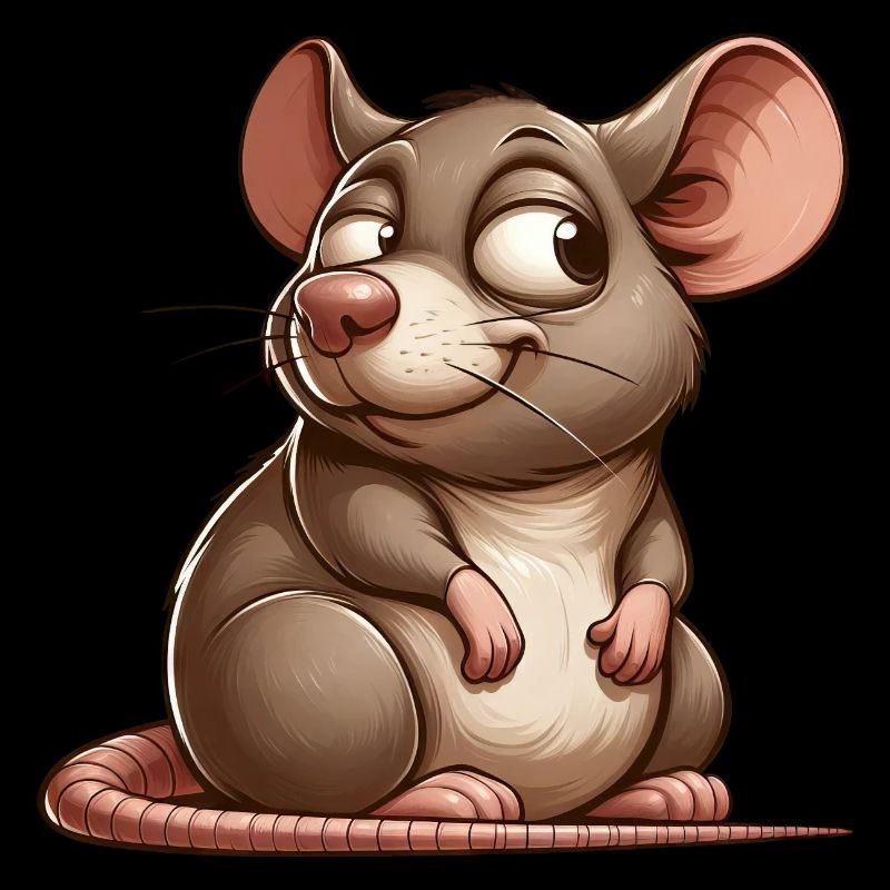 Cute cartoon mouse curious rat
