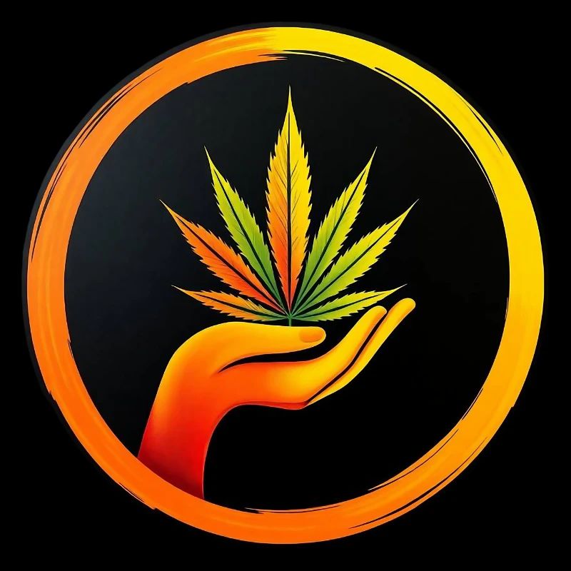 Feuille de marijuana - Bouton LOGO 1