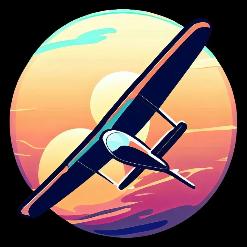 Glider at sunset design