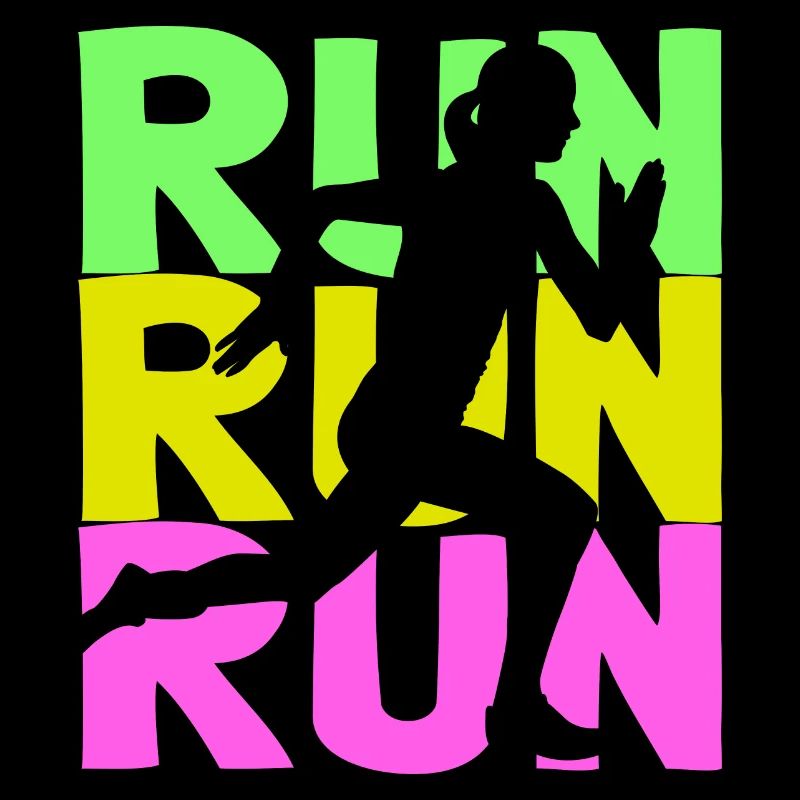 RUN woman silhouette