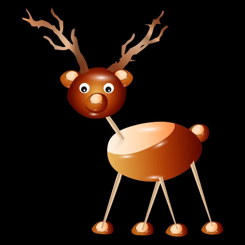 Cerf avec des bois faits de châtaignes et de cure-dents