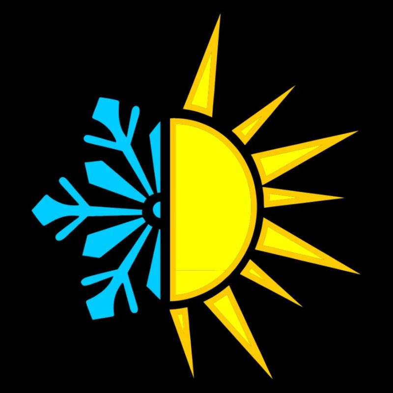 Isolamento logo freddo calore neve sole