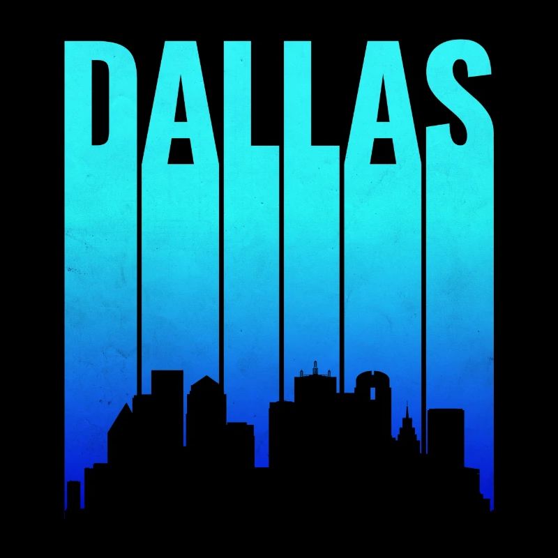 Dallas Skyline Gradient Typografie