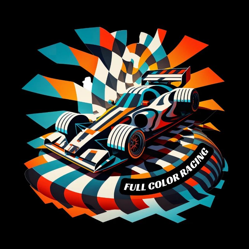 Illustration de voiture de course en couleur