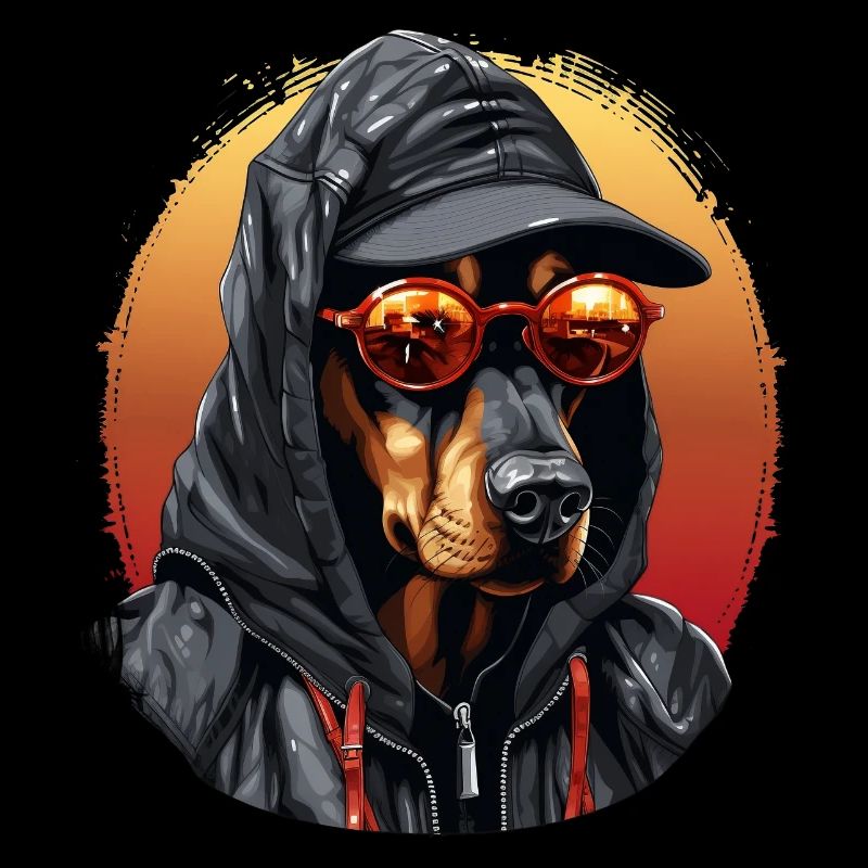 Doberman élégant – Graphiques de contour