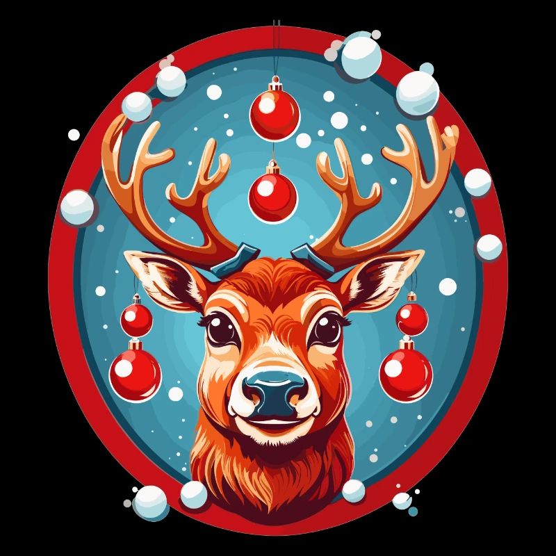 Rentier mit Weihnachtskugeln