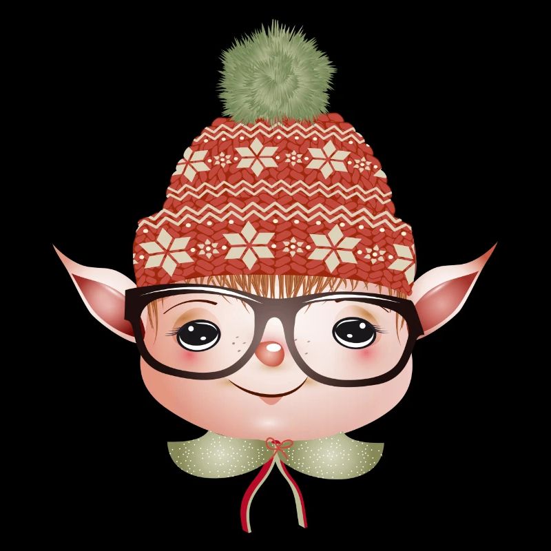 Adorable lutin de Noël mignon avec des lunettes