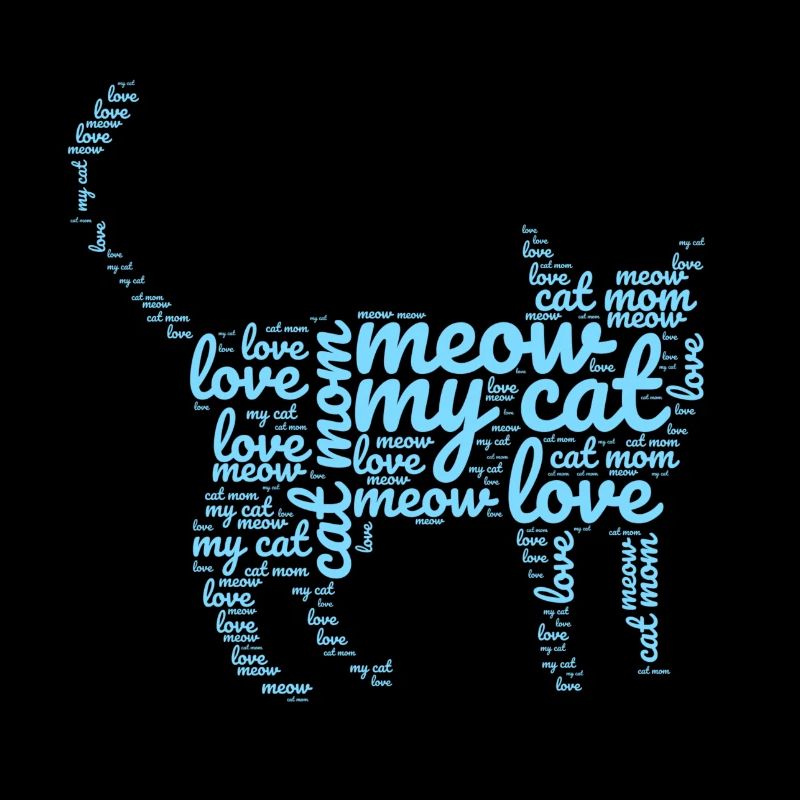 Pattern with a motif of love for a cat