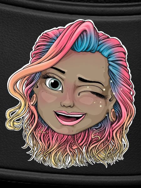 Vibrant Winking Illustration