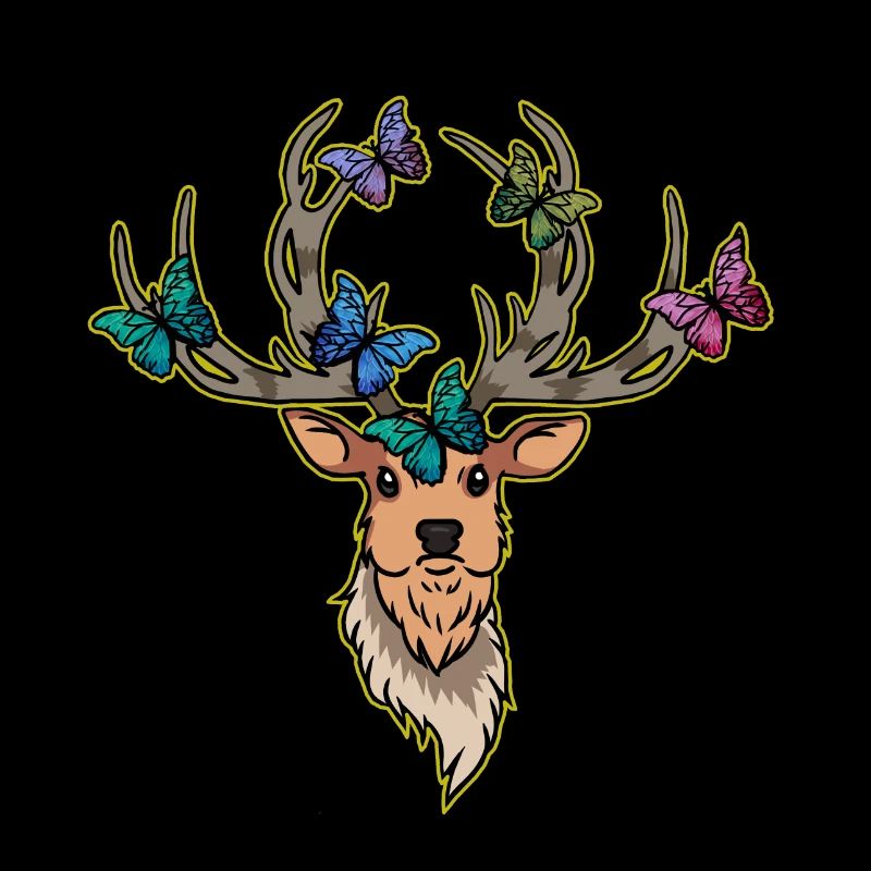 Deer Butterflies Deer Head Spring