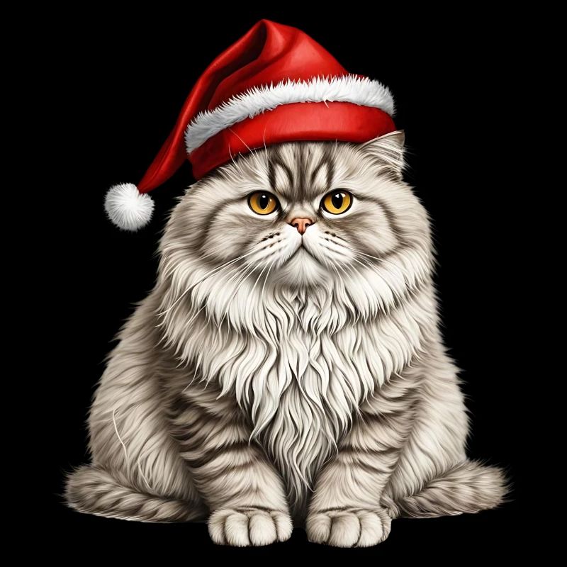 Chat persan de Noël