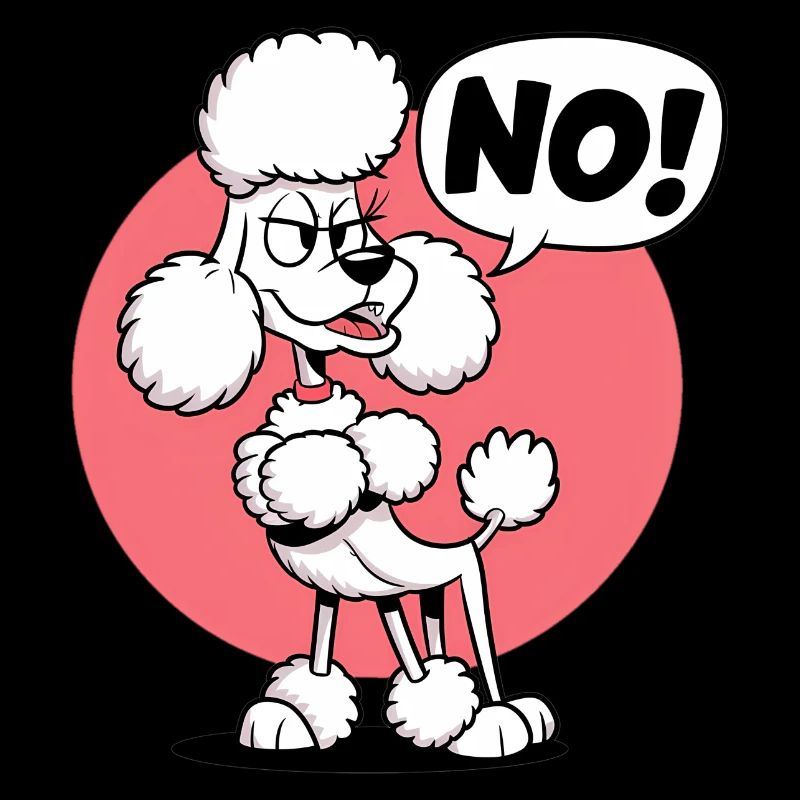 Caniche disant "Non !