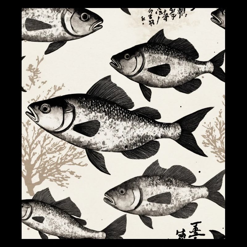Japanese Style Fish Drawing