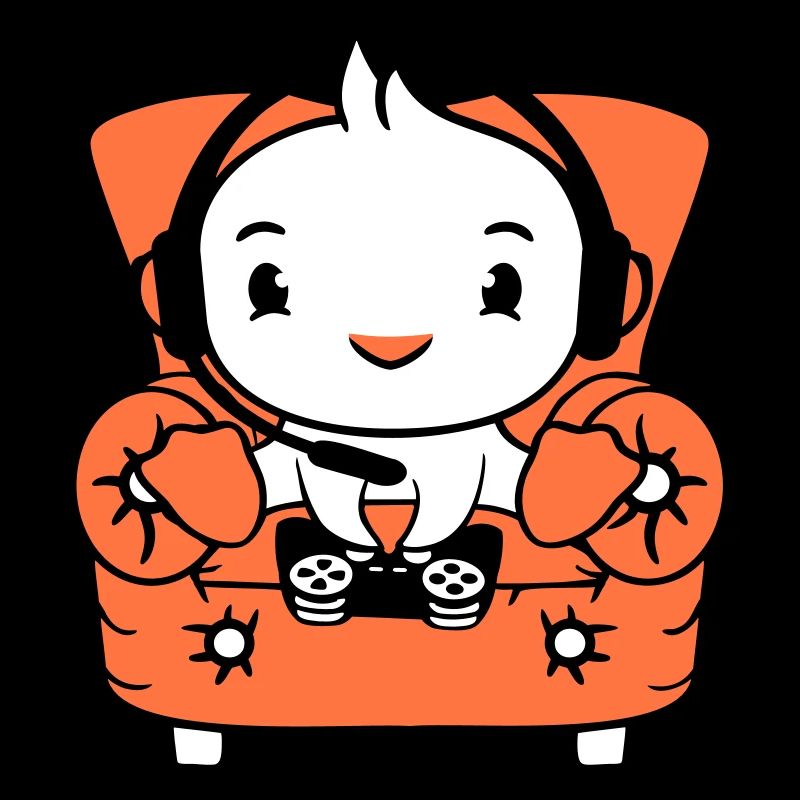 Ente Gamer zocken Controller Headset Sessel sitzen