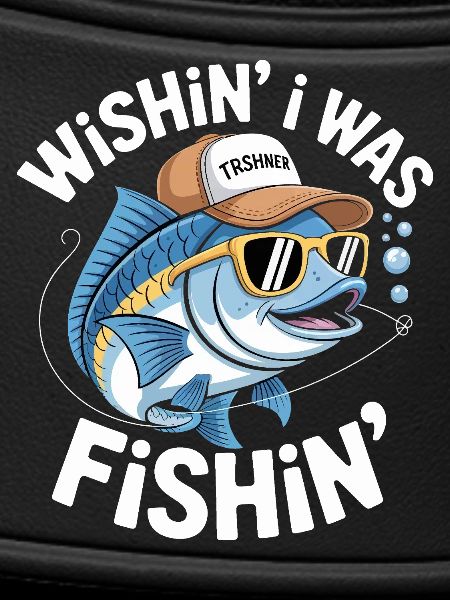 Humorvoller Fisch mit Surf-Accessoires