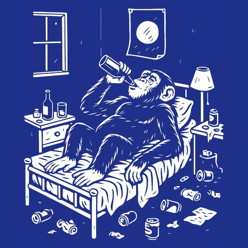 Bedtime Monkey Drinking Nightcap