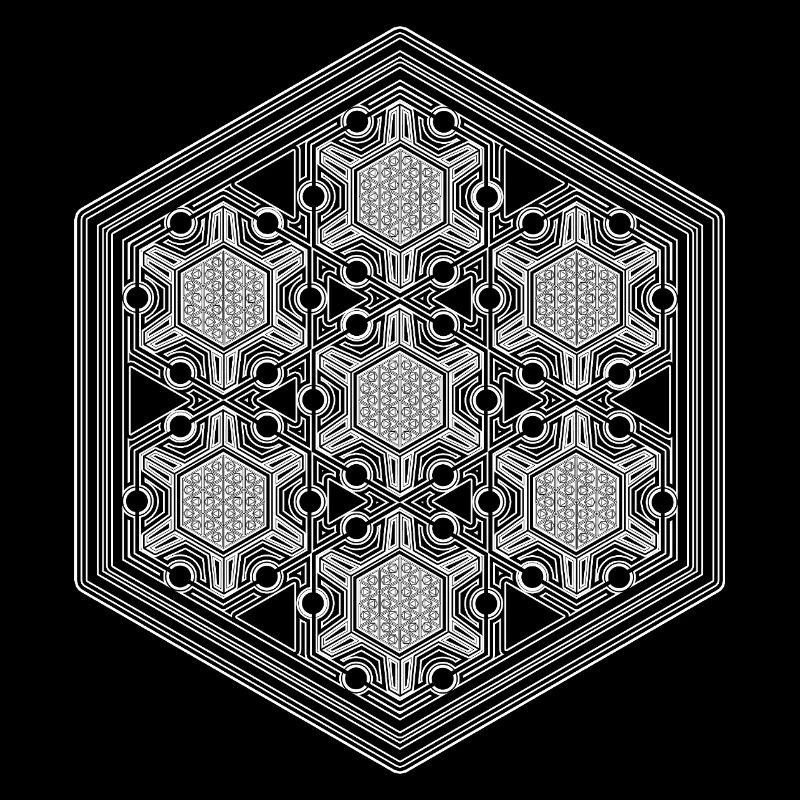 Psytrance Goa Techno Rave Geometry Hexagon Pattern
