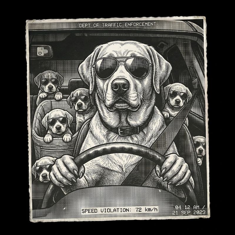 Hundefamilie Geblitzt