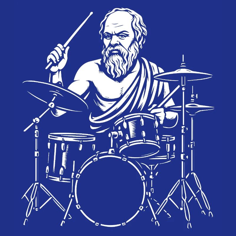 Ancient Socrates  Drummer Line Art