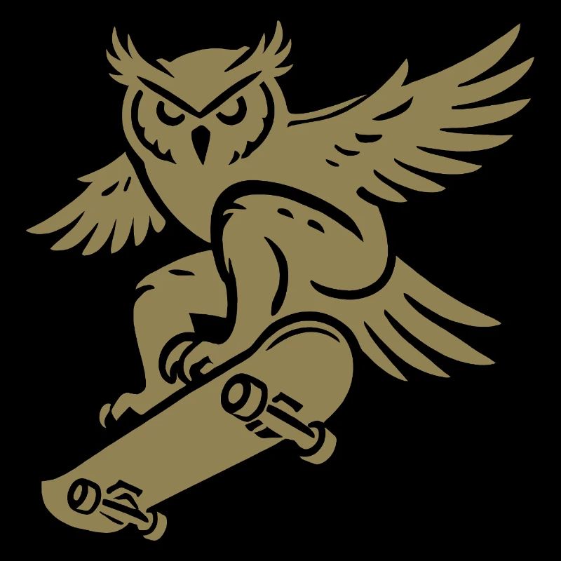 Schneeeule Skateboard Silhouette Minimalistischer