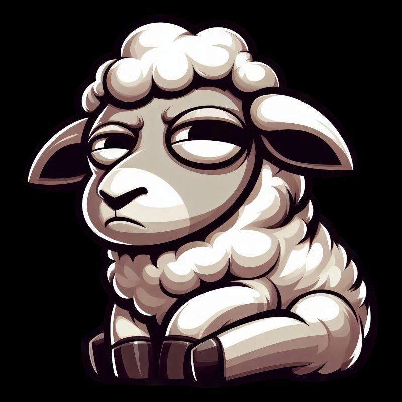 Skeptisches Schaf Comic Lustiger Stier