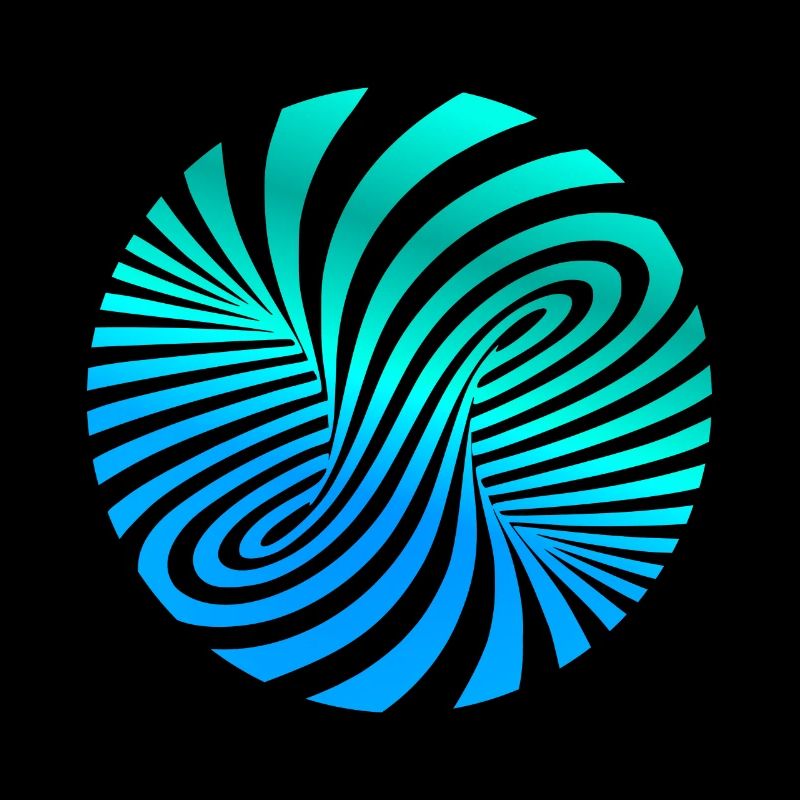 psychedelic Optik Illusion Türkis optical Art 60er