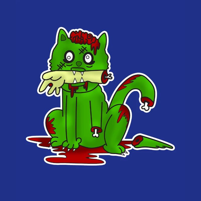 Zombie, cat, halloween, bone, gift idea