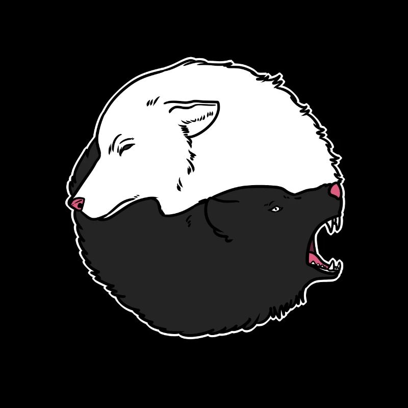 Wolf Asian Asian Gift Yin Yang Gift