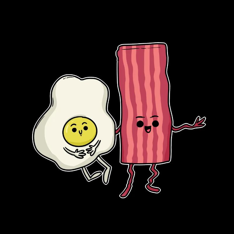 Cartoon cartoon ham egg breakfast idea