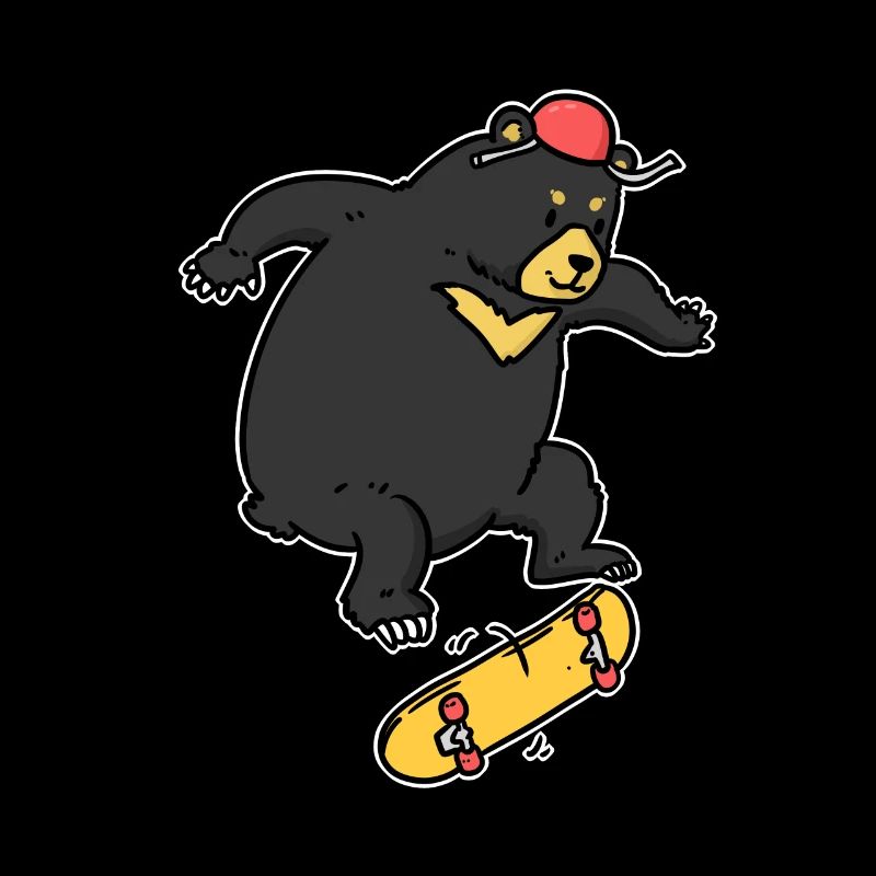 Kickflip Bär Skateboard Bärchen Wild Tier Zoo