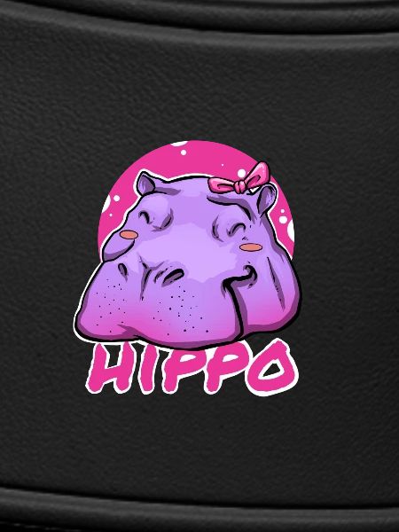 Hippopotame mignon avec nœud rose