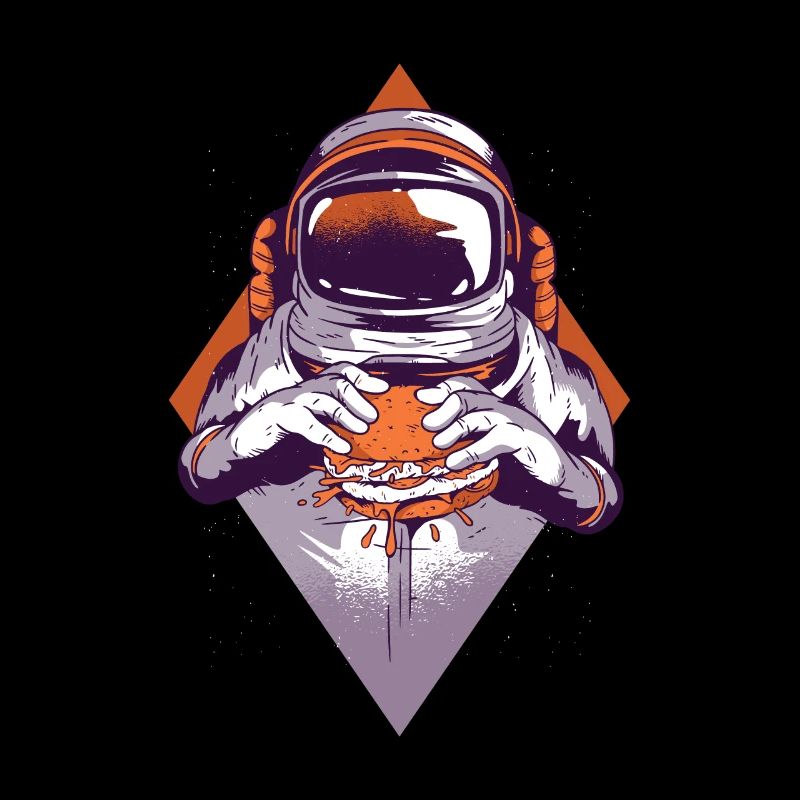 Astronaut isst einen Burger Tshirt Fast Food
