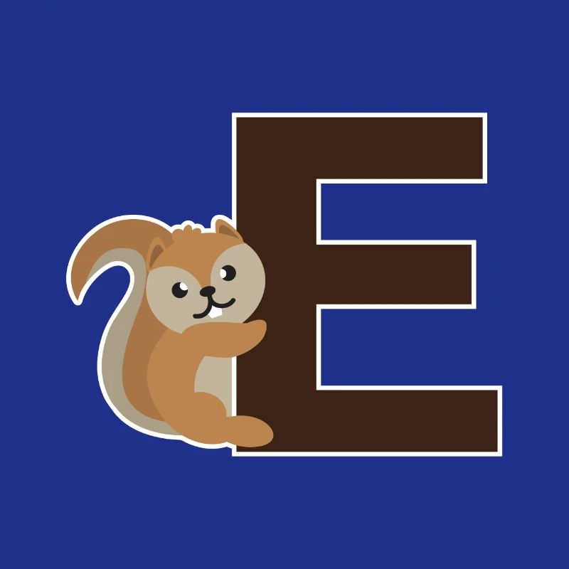 Ein E wie das Eichhörnchen das an dem E hängt