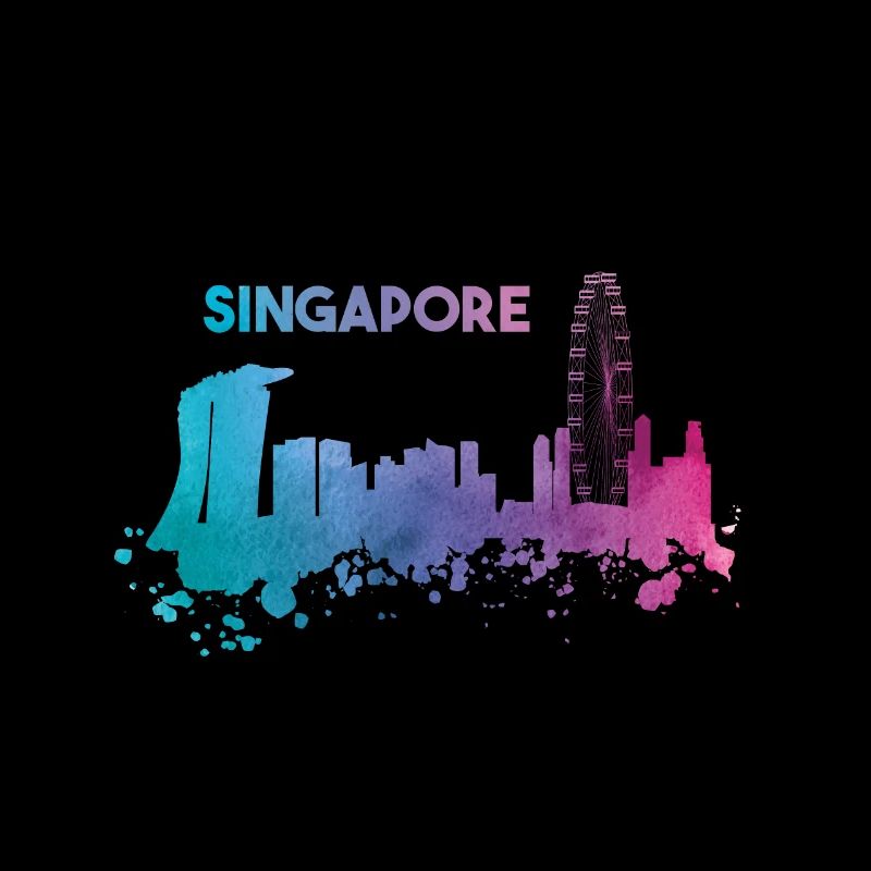 Wunderschöne Singapur Skyline in bunten Farben