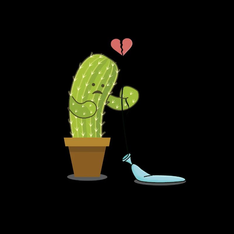 broken heart, cactus with balloon