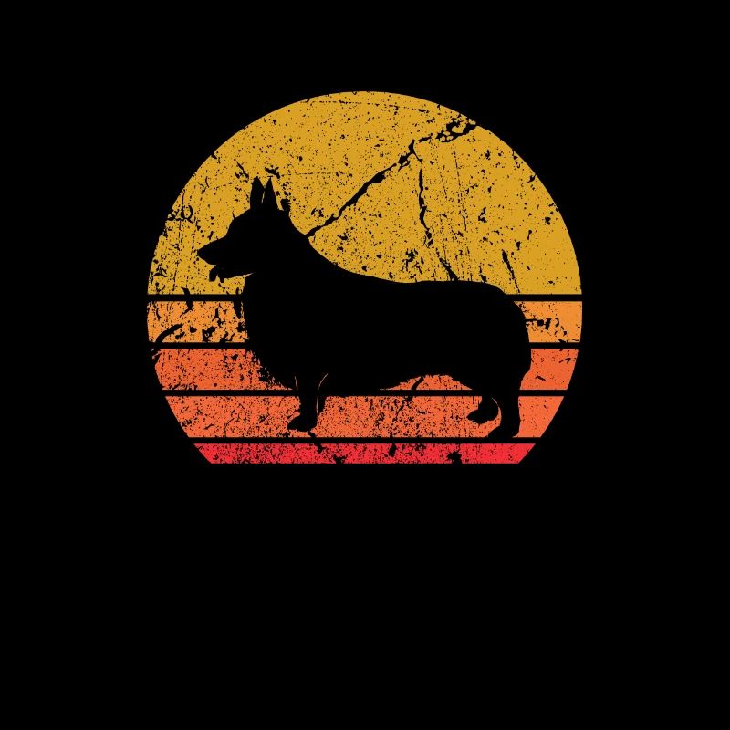 Retro Sonne Corgi Hund Geschenk