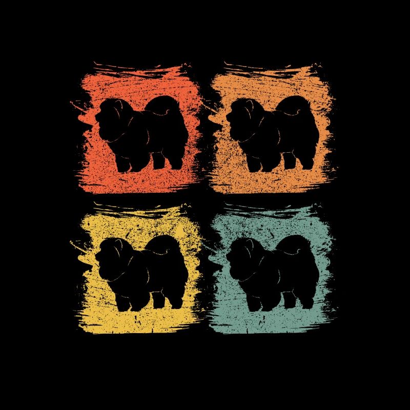 Chow Chow Chien Rétro Pop Art