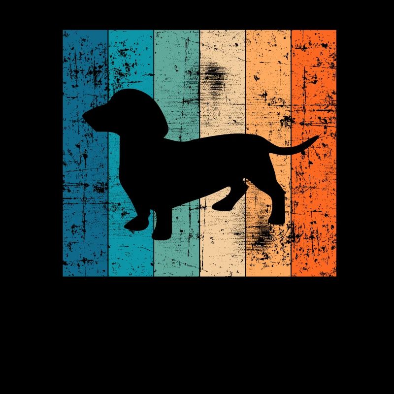 Teckel Dackel Retro Dachshund Welpe Geschenkidee