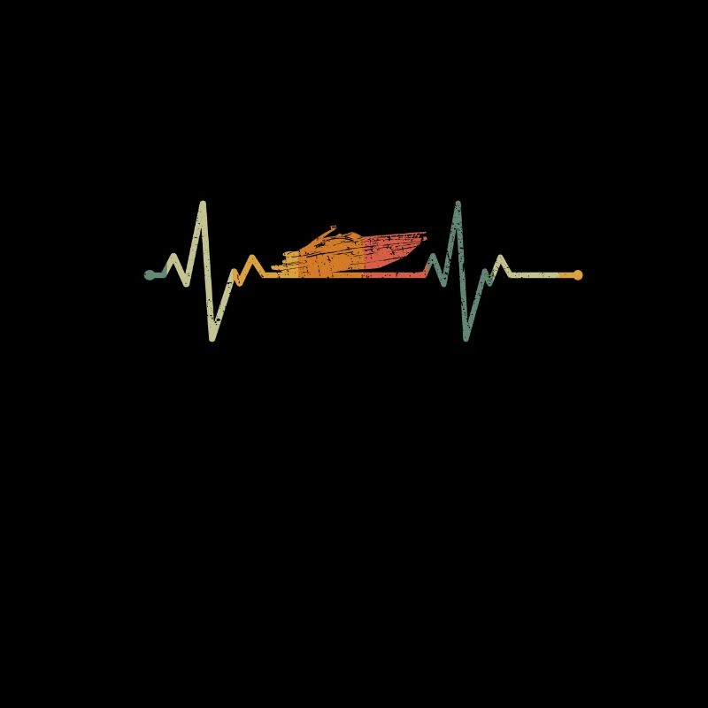 Vintage Herzschlag Motorboot Schiff Geschenkidee