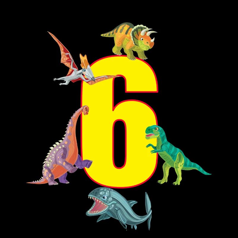 6th birthday 6 years dino saurian dinosaur