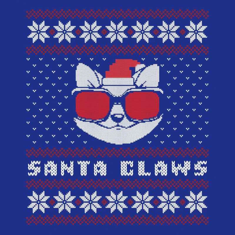 Pull de Noël laid chat Santa Claws