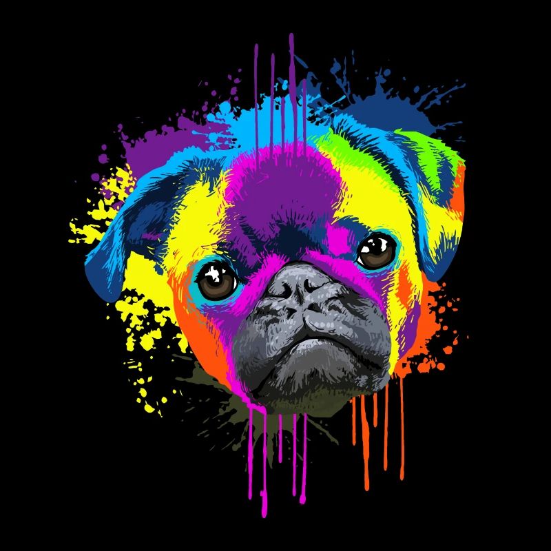 Splash Art Mops Hund Hundehalter Geschenk