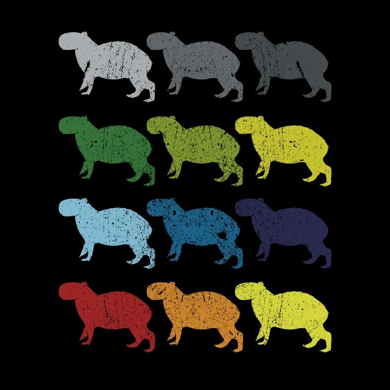 Neon Pop Art Retro Capybara Animal Gift